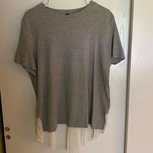 Grey Banana Republic Tee with Ruffle Bottom